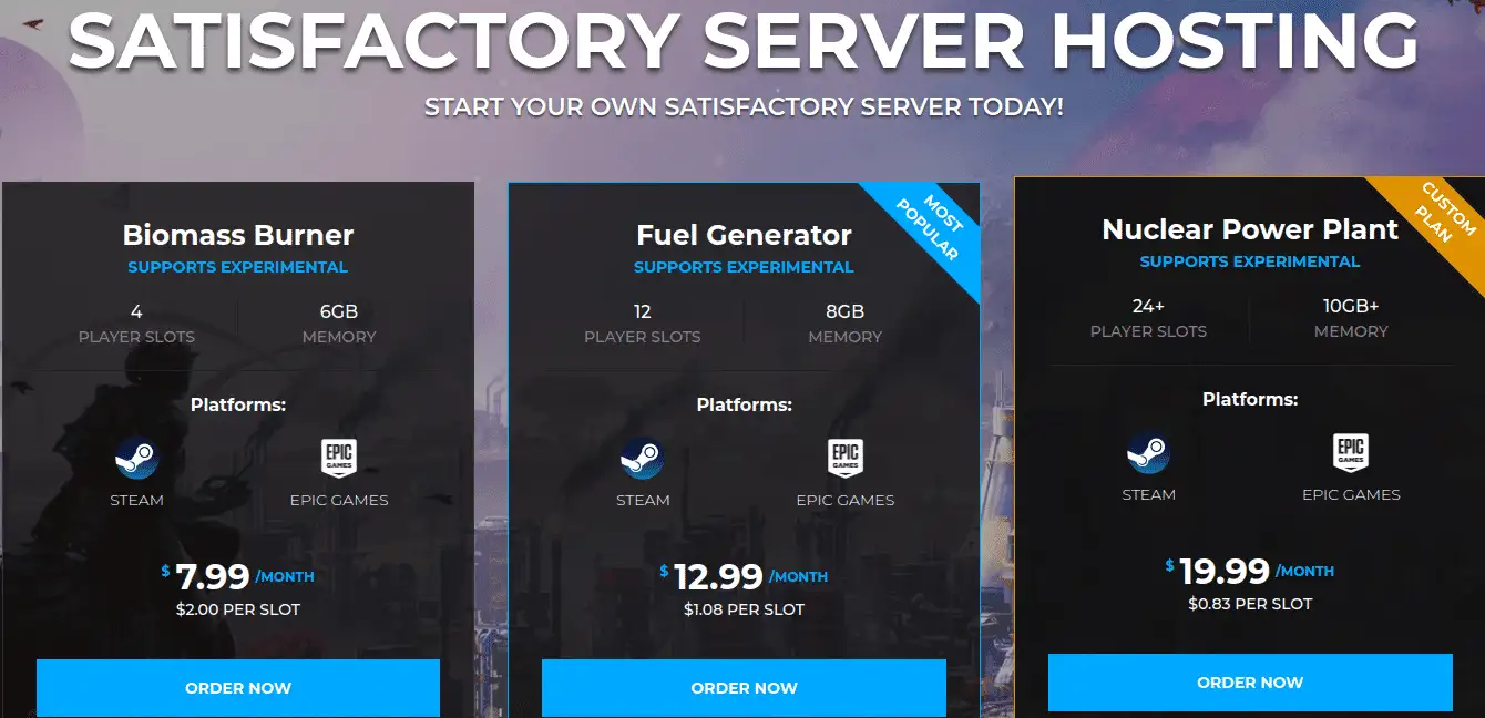 satisfactory server pricing shockbyte