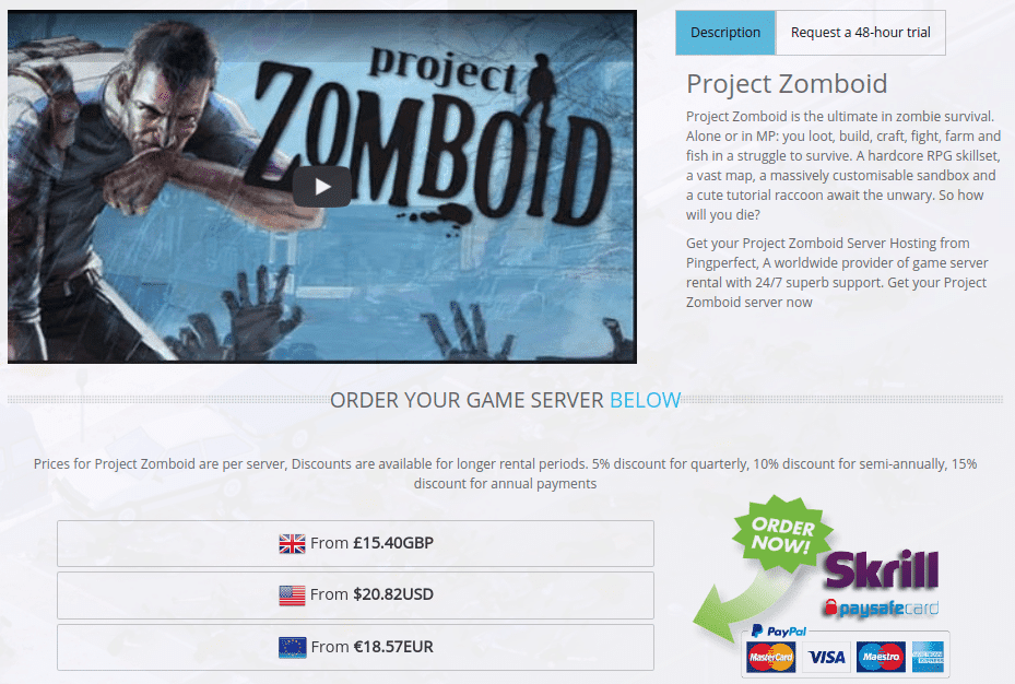 pingperfect Project Zomboid Server Hosting