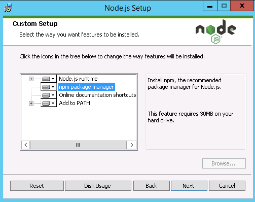install node.js step 4