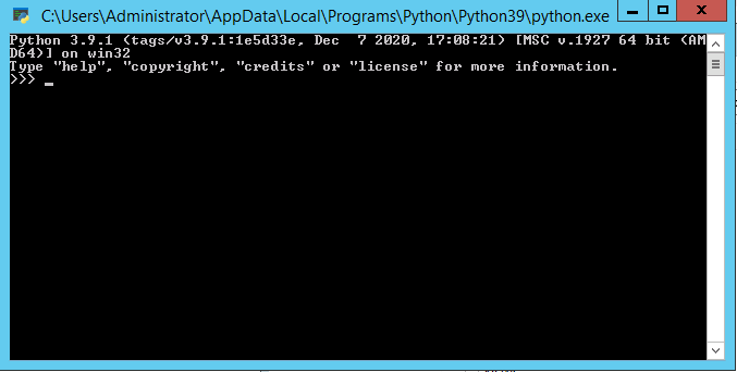 Python version screen