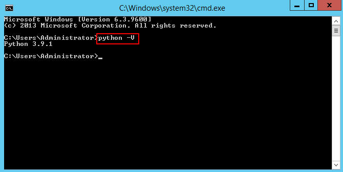 verify python version windows