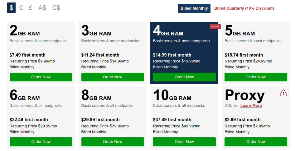 apex hosting pricing