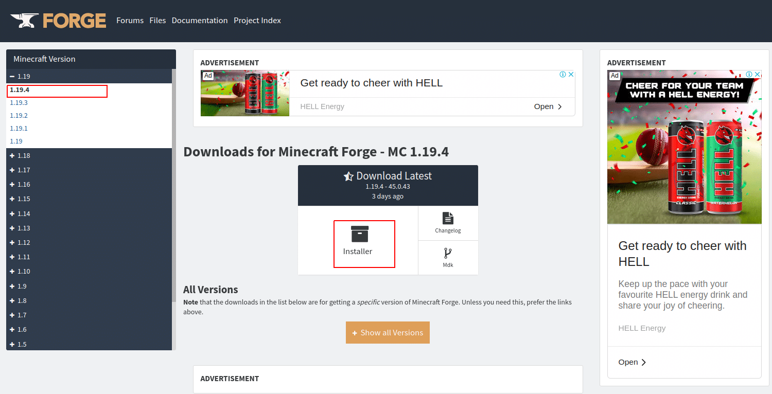 download minecraft forge