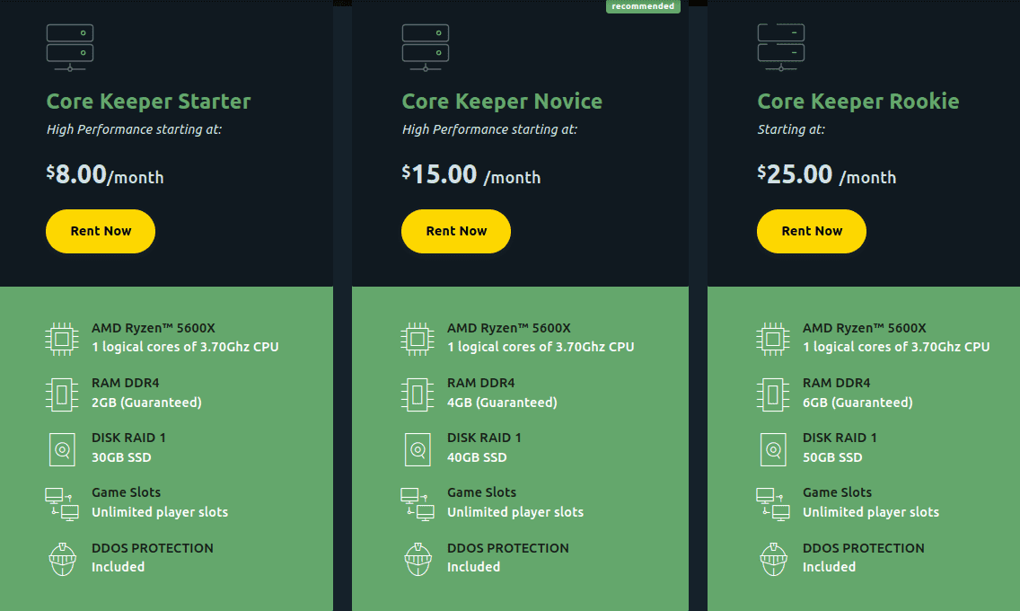 xgaming server core keeper hosting