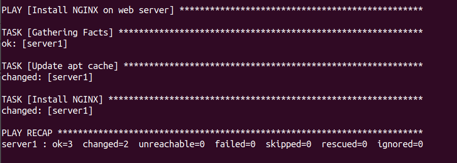 installing Nginx using playbook