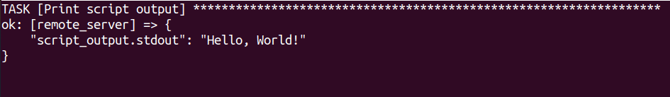 run a script on remote machine with ansible script module