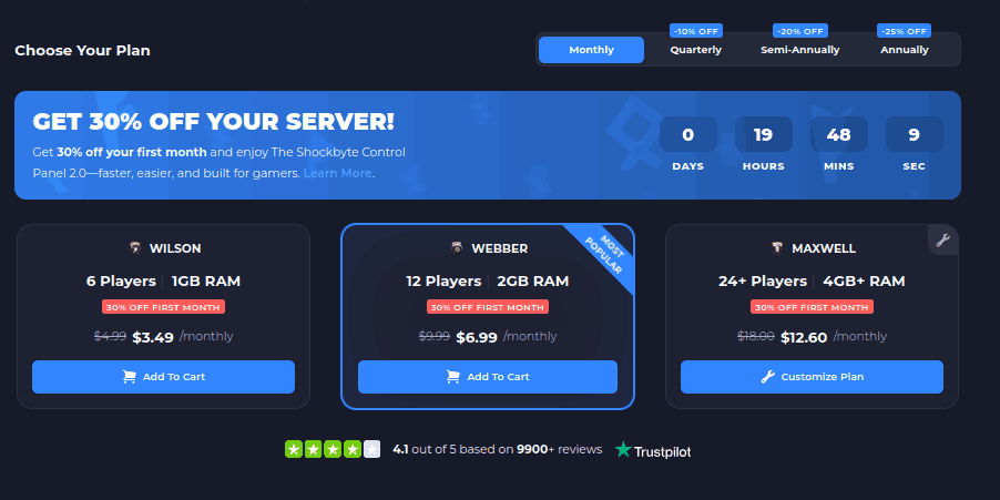 shockbyte don't starve together dedicated server hosting