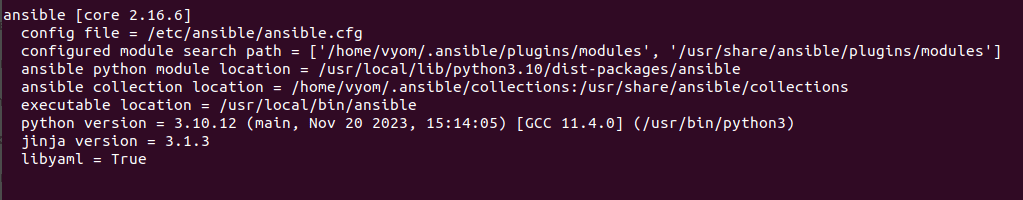 verifying ansible version