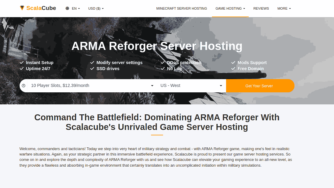 scalacube arma reforger server hosting