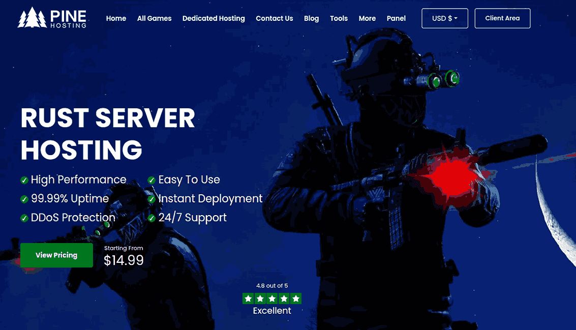 pine rust server hosting