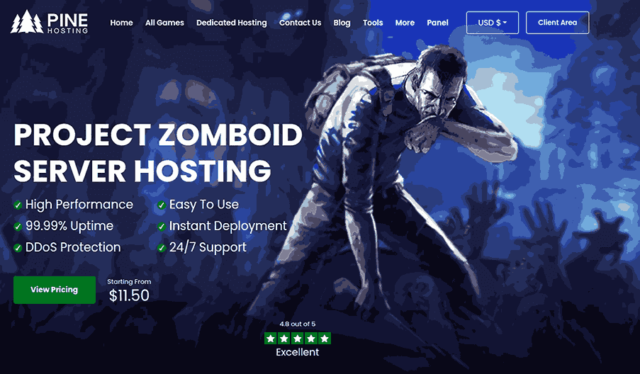 pine project zomboid hosting