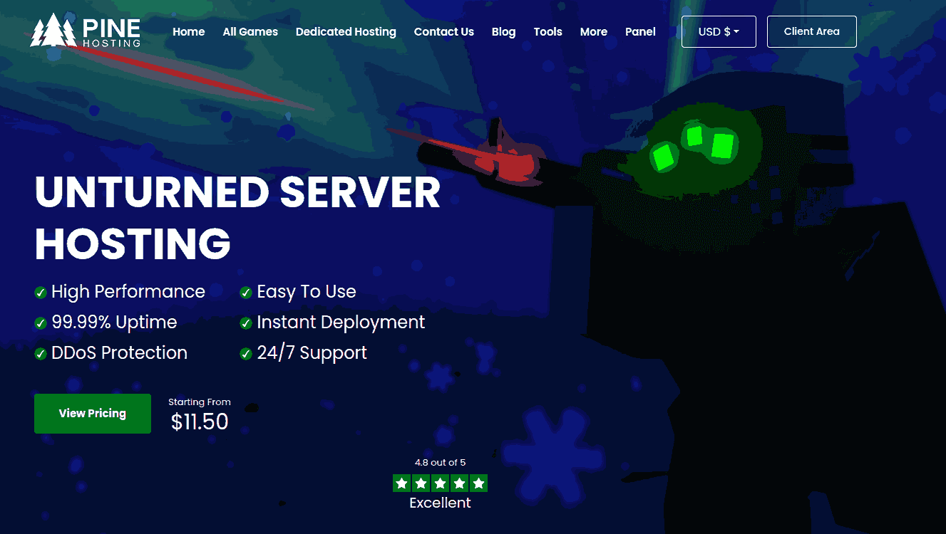 pine unturned hosting