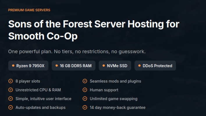 dathost Sons of the Forest Server Hosting
