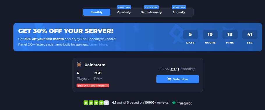 shockbyte cheap Risk of Rain 2 dedicated server Hosting