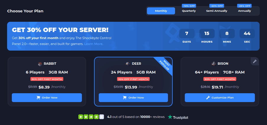 shockbyte cheap eco server hosting