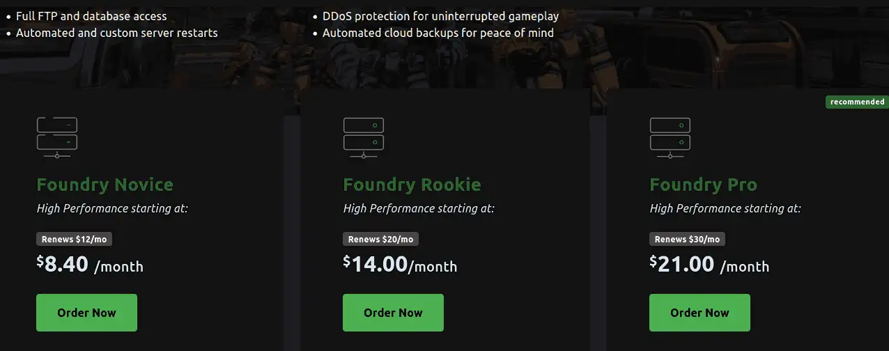 xgamingserver foundry server hosting