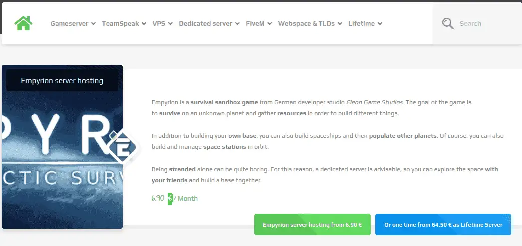 Zap-hosting best Empyrion Galactic Survival server hosting