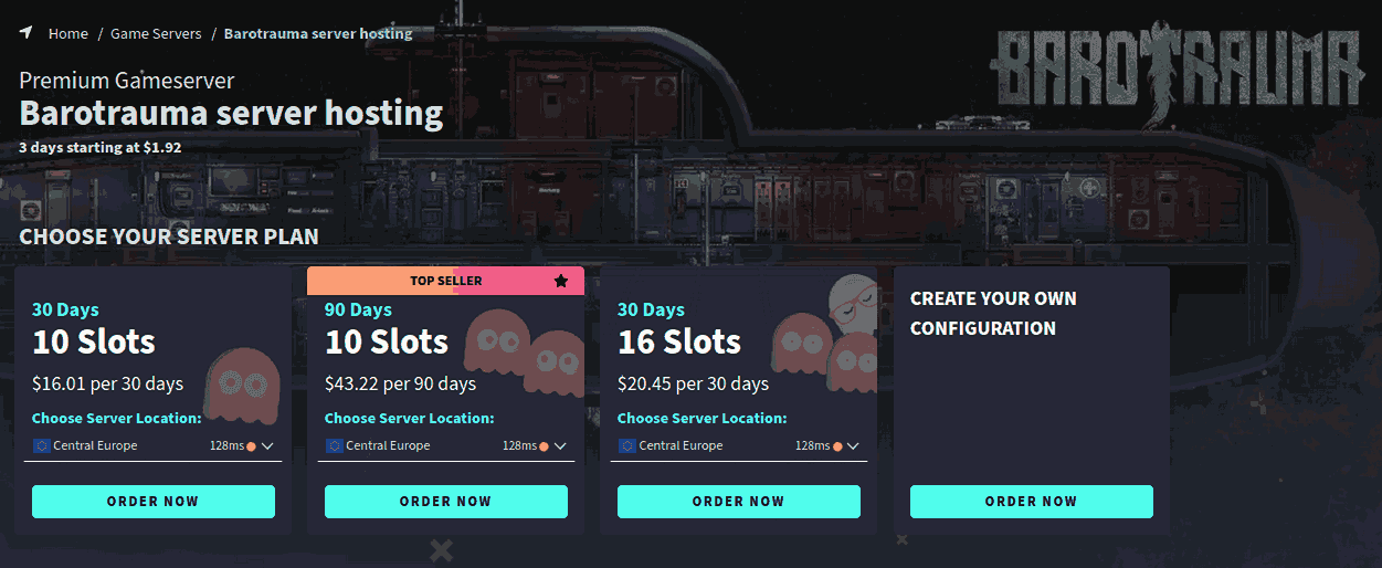 g-portal cheap Barotrauma server hosting