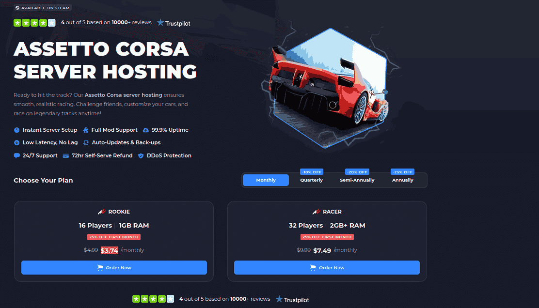 shockbyte cheap Assetto Corsa server hosting