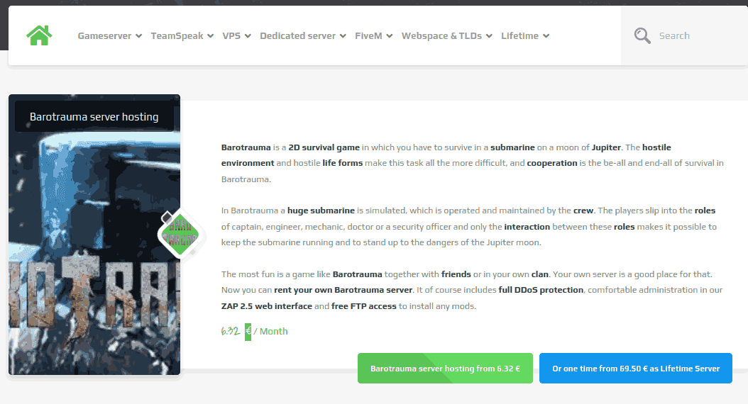 zap-hosting best Barotrauma hosting