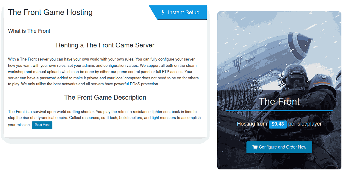 Citadel cheap The Front Server Hosting