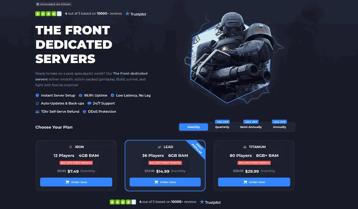 shockbyte best The Front Server Hosting