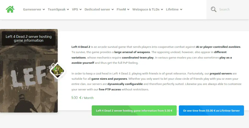 zap-hosting cheap Left 4 Dead server hosting
