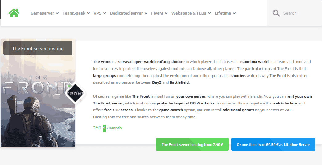 zap-hosting cheap The Front Server Hosting