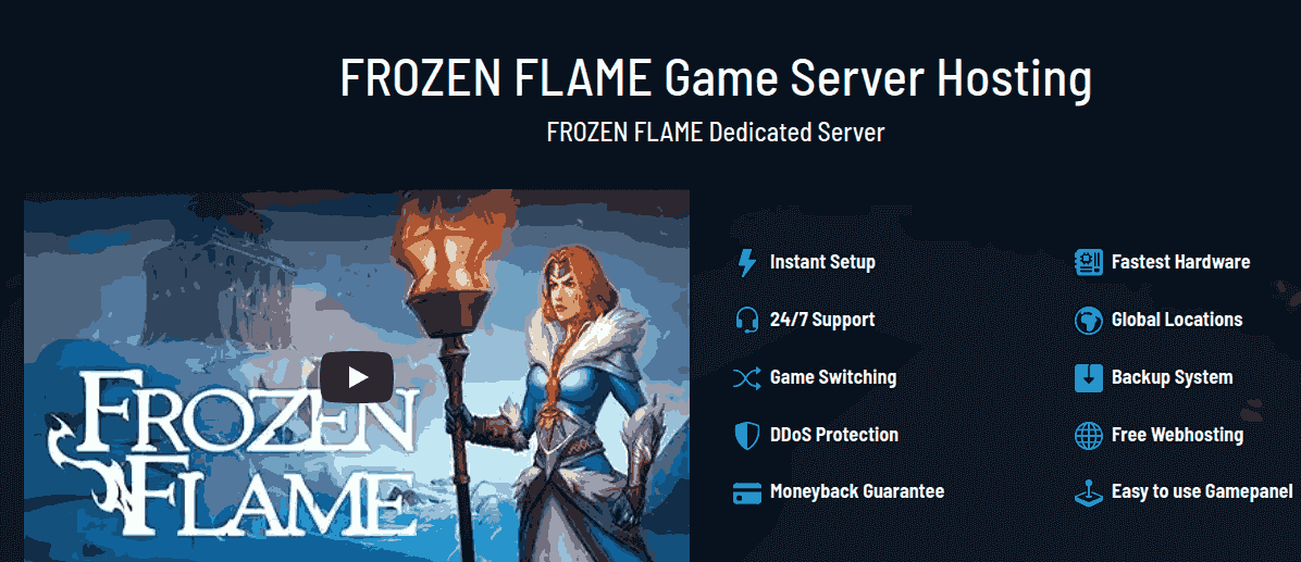 affordable frozen flame hosting pingperfect