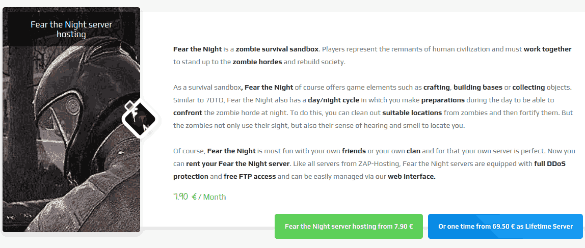 cheap fear the night server hosting zap-hosting