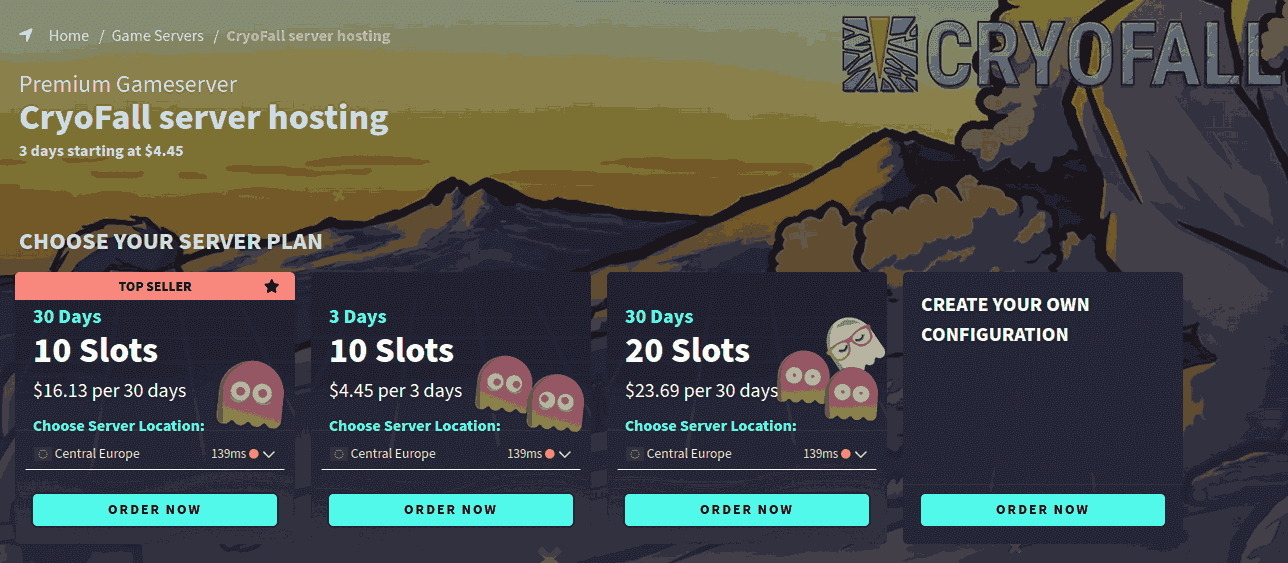 cryofall server hosting G-Portal