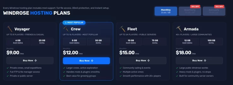 GravelHost best windrose server hosting