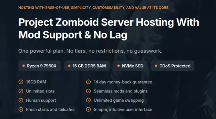 dathost project zomboid server host